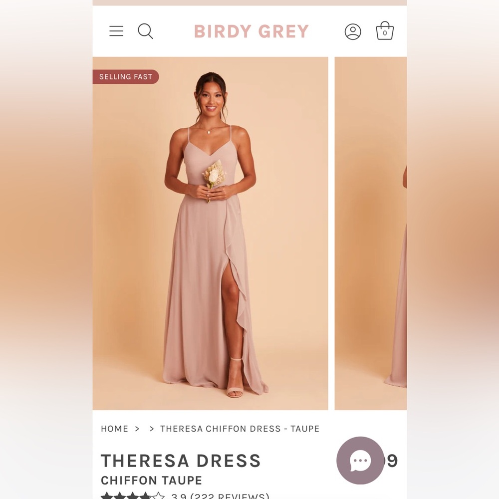 Birds Grey Bridesmaid dress- XS - Picture 1 of 3